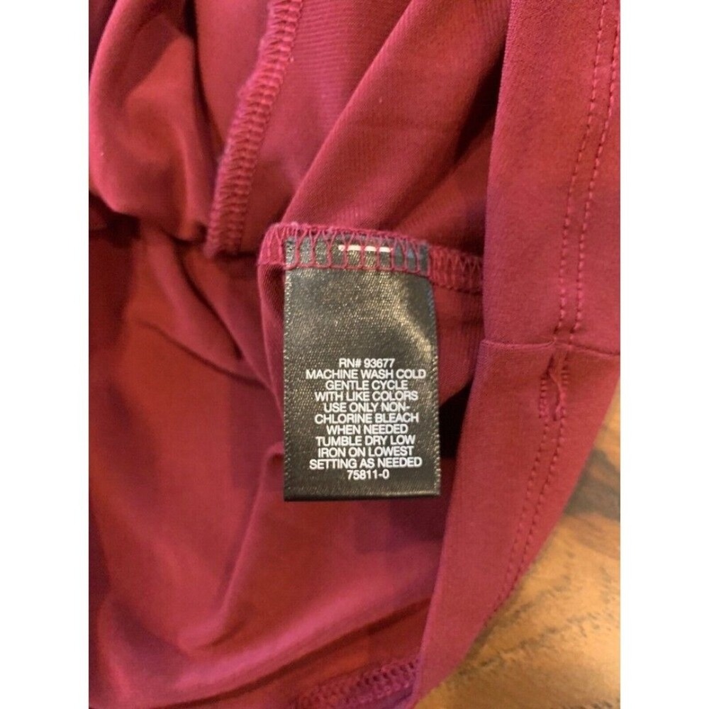 Liz Claiborne XL Burgundy Scoop Neck Cinch At Waist Tunic Top - Picture 4 of 12